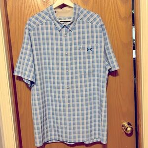 Under Armour Short Sleeve Plaid Shirt, Size XXL